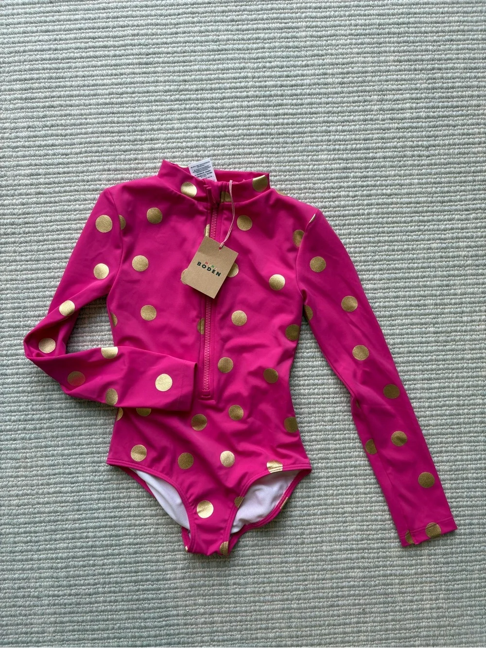Boden mini swimsuit NWT 7-8yr rashguard one piece, current! G5403